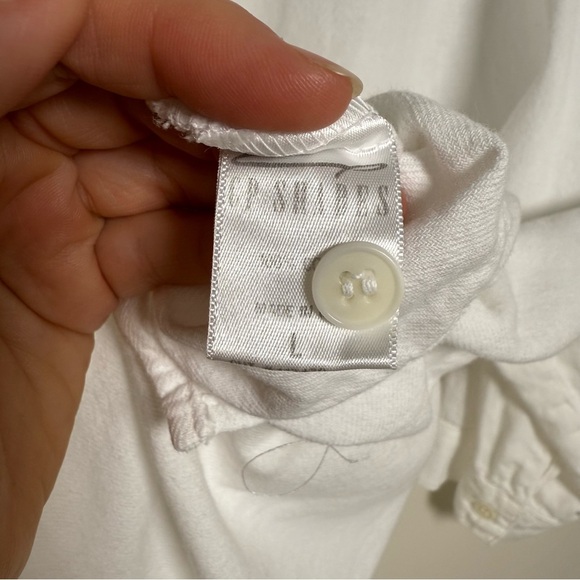 CP Shades Rooney Boxy Crop Blouse in White Cotton Voile Size Large - Picture 5 of 7